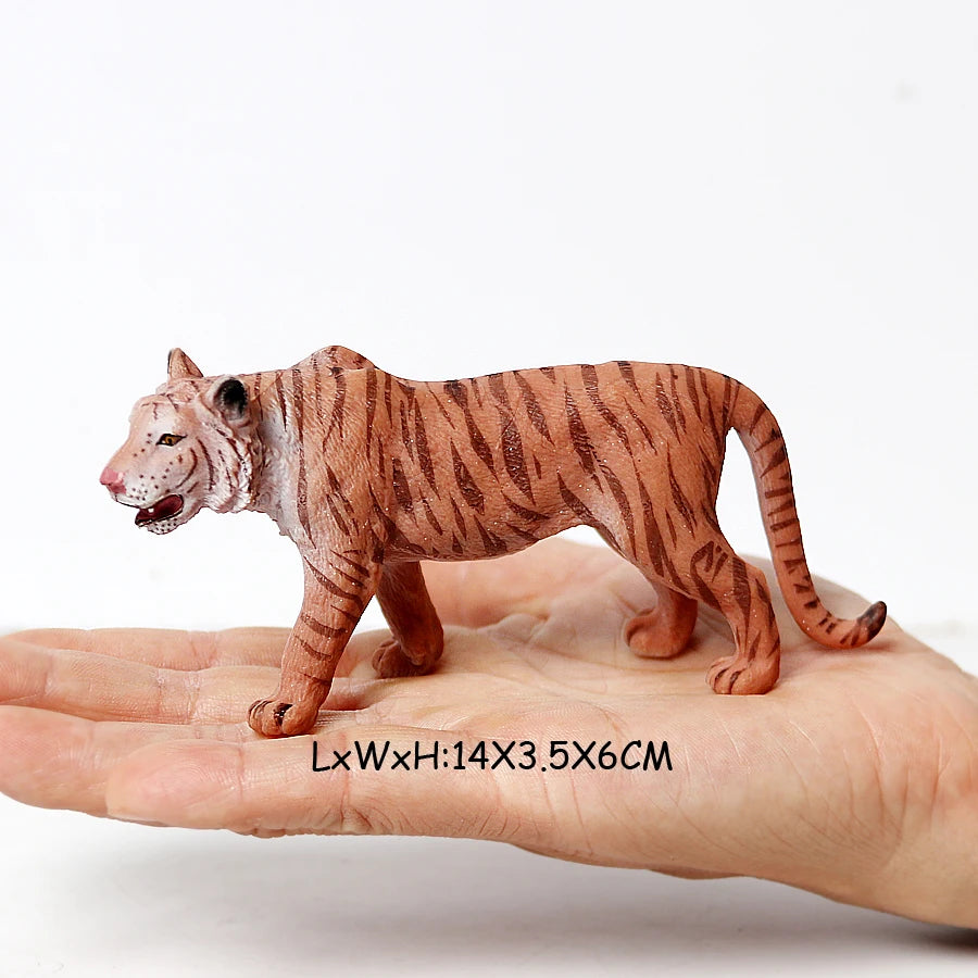 Realistic Wild Animals Model White Tiger,Lions,Leopard,Panther,Cheetah Educational Jungle Animals Figures Model Figurines Set