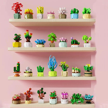 2023 1PCS Blind box toys DIY Building Block flower Succulents plant Children Assemble small Brick Gifts Kids Toy for boys girls