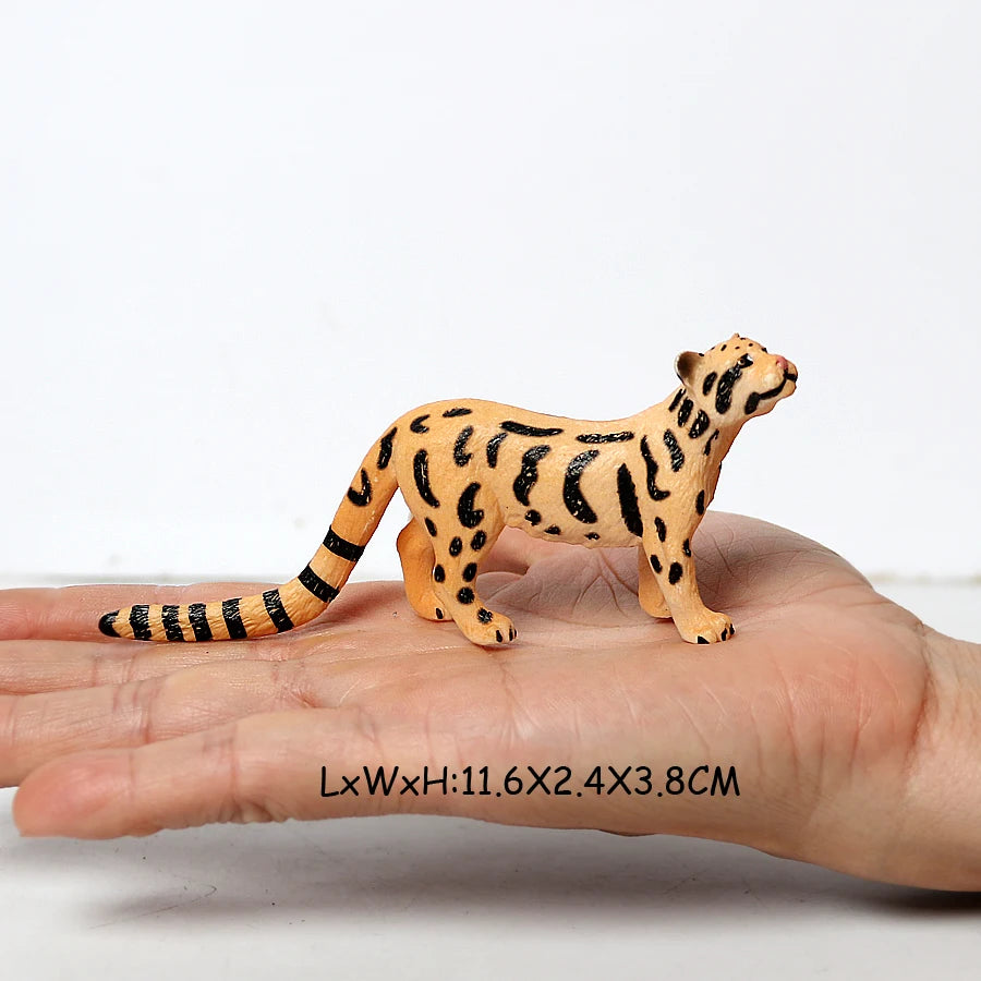 Realistic Wild Animals Model White Tiger,Lions,Leopard,Panther,Cheetah Educational Jungle Animals Figures Model Figurines Set