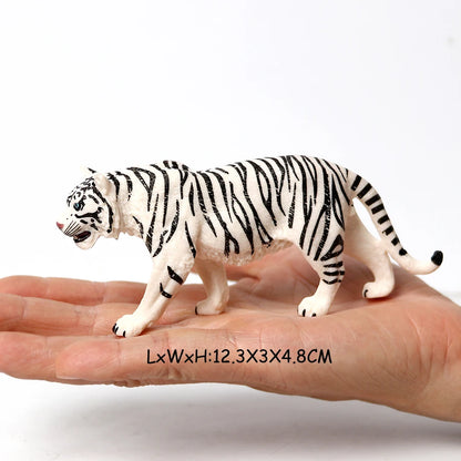 Realistic Wild Animals Model White Tiger,Lions,Leopard,Panther,Cheetah Educational Jungle Animals Figures Model Figurines Set