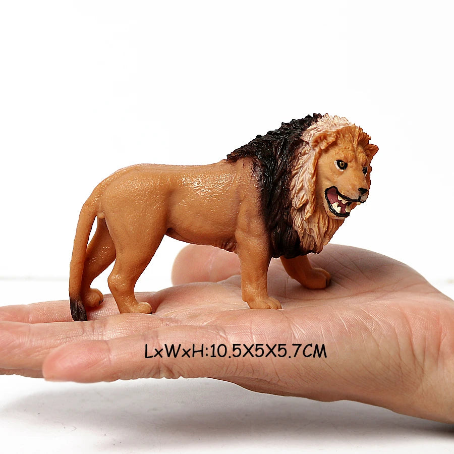 Realistic Wild Animals Model White Tiger,Lions,Leopard,Panther,Cheetah Educational Jungle Animals Figures Model Figurines Set