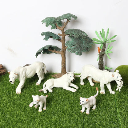 Realistic Wild Animals Model White Tiger,Lions,Leopard,Panther,Cheetah Educational Jungle Animals Figures Model Figurines Set