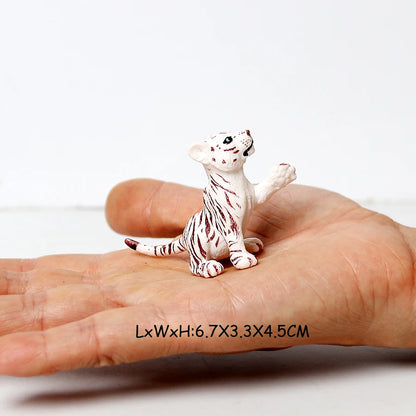 Realistic Wild Animals Model White Tiger,Lions,Leopard,Panther,Cheetah Educational Jungle Animals Figures Model Figurines Set