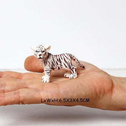 Realistic Wild Animals Model White Tiger,Lions,Leopard,Panther,Cheetah Educational Jungle Animals Figures Model Figurines Set