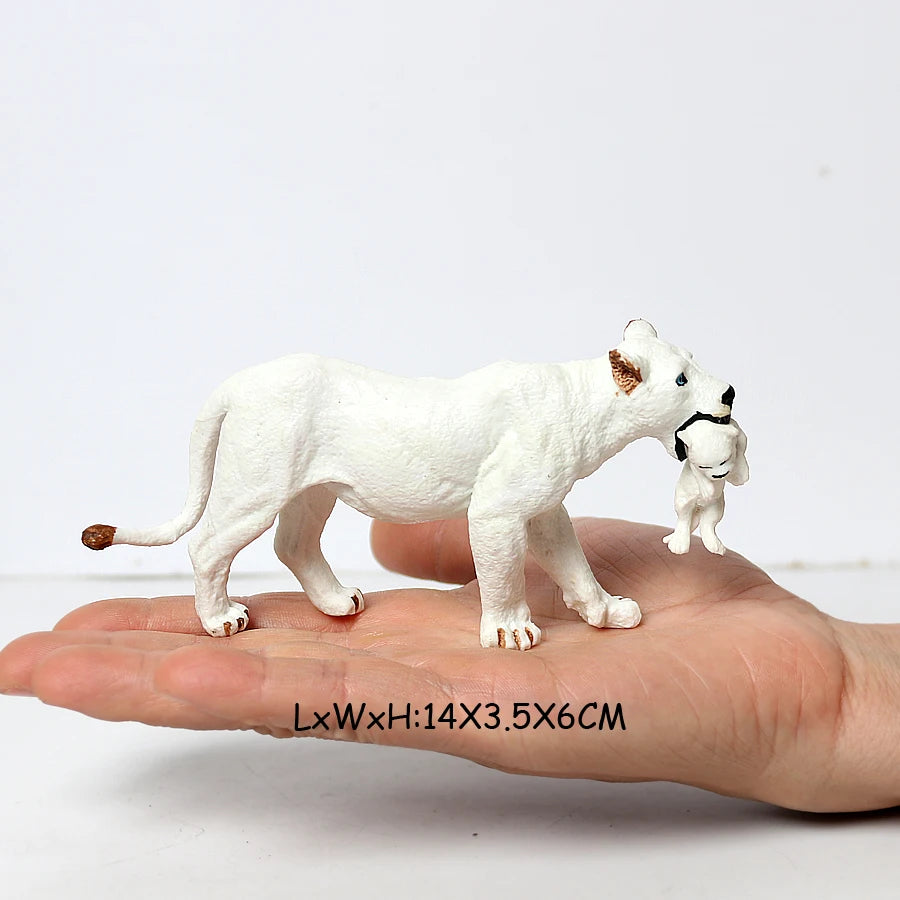 Realistic Wild Animals Model White Tiger,Lions,Leopard,Panther,Cheetah Educational Jungle Animals Figures Model Figurines Set