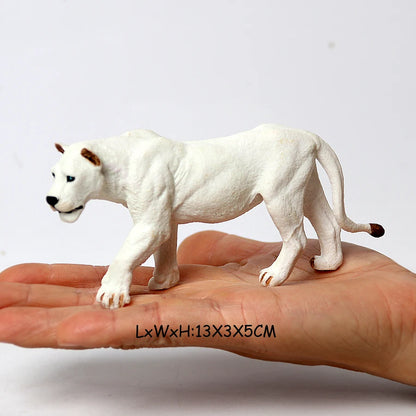 Realistic Wild Animals Model White Tiger,Lions,Leopard,Panther,Cheetah Educational Jungle Animals Figures Model Figurines Set