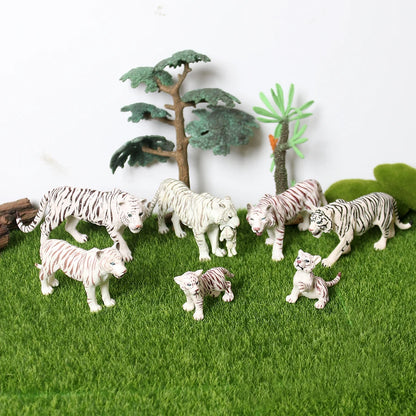 Realistic Wild Animals Model White Tiger,Lions,Leopard,Panther,Cheetah Educational Jungle Animals Figures Model Figurines Set