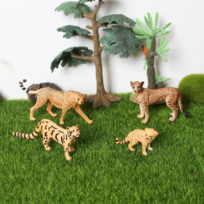 Realistic Wild Animals Model White Tiger,Lions,Leopard,Panther,Cheetah Educational Jungle Animals Figures Model Figurines Set