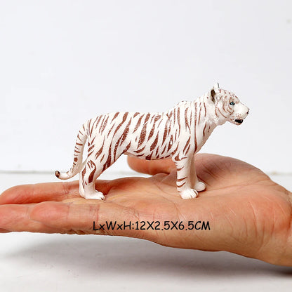 Realistic Wild Animals Model White Tiger,Lions,Leopard,Panther,Cheetah Educational Jungle Animals Figures Model Figurines Set