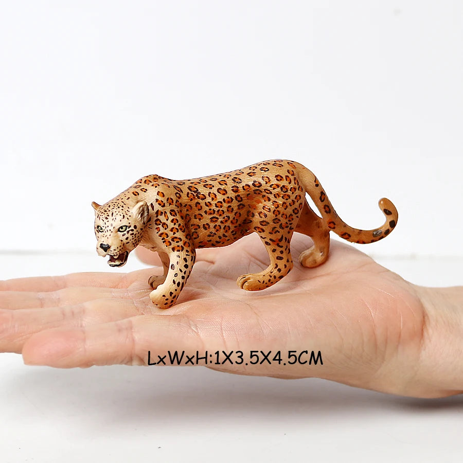 Realistic Wild Animals Model White Tiger,Lions,Leopard,Panther,Cheetah Educational Jungle Animals Figures Model Figurines Set