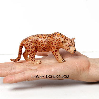 Realistic Wild Animals Model White Tiger,Lions,Leopard,Panther,Cheetah Educational Jungle Animals Figures Model Figurines Set