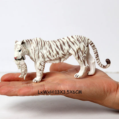 Realistic Wild Animals Model White Tiger,Lions,Leopard,Panther,Cheetah Educational Jungle Animals Figures Model Figurines Set