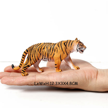 Realistic Wild Animals Model White Tiger,Lions,Leopard,Panther,Cheetah Educational Jungle Animals Figures Model Figurines Set