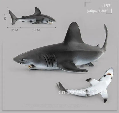 Simulation Marine Animal Big Shark Whale Figure Beluga Megalodon Educational Model Toy For Kids