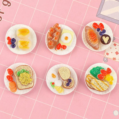 24 Pcs Simulated Food Toys Resin Fake Ornament Miniature Play House Decorations Dessert Model