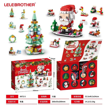 Christmas Decoration Christmas Advent  Surprise Blind Box Christma Building Blocks Sets Santa Claus Toy Set Children’S Gifts