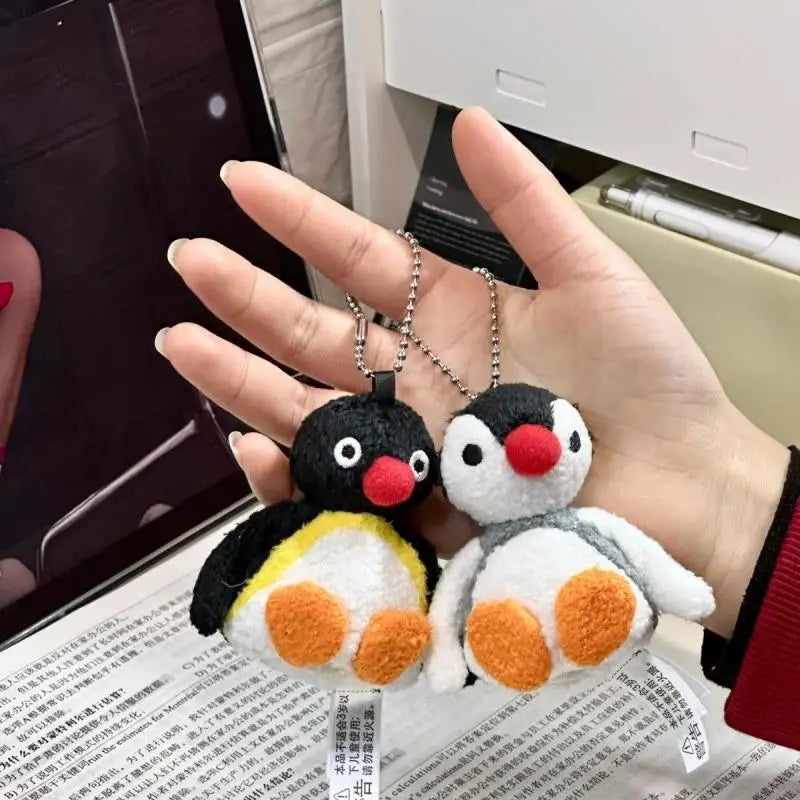 7CM Kawaii Pingu Pendant Plush Doll Cute Cartoon Doll Keychain Pendant Pen Cap Protective Cap Stationery School Supplies Gift