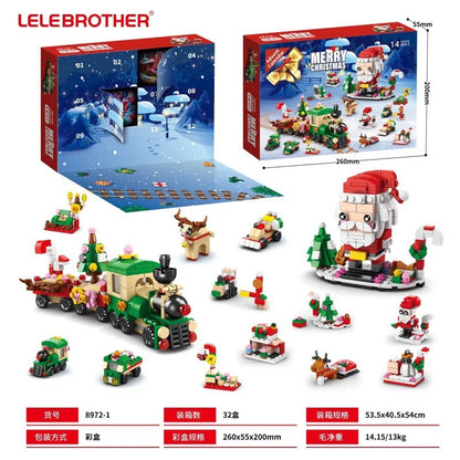 Christmas Decoration Christmas Advent  Surprise Blind Box Christma Building Blocks Sets Santa Claus Toy Set Children’S Gifts