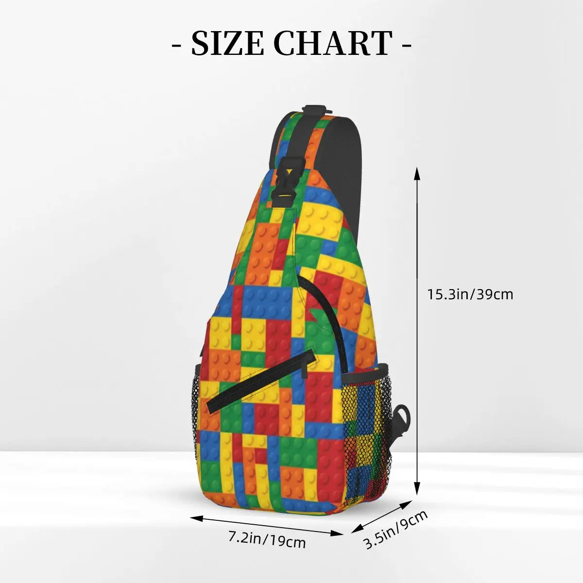 Building Toy Blocks Sling Backpack Sling Bag Hiking Traveling Chest Bag Daypack Men'S Fashion Crossbody Backpack Shoulder Bag