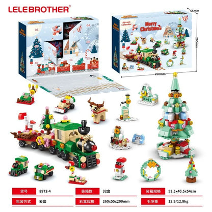 Christmas Decoration Christmas Advent  Surprise Blind Box Christma Building Blocks Sets Santa Claus Toy Set Children’S Gifts