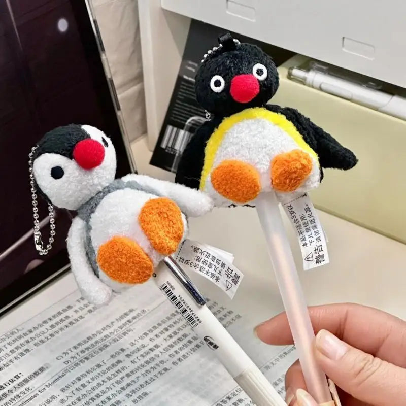 7CM Kawaii Pingu Pendant Plush Doll Cute Cartoon Doll Keychain Pendant Pen Cap Protective Cap Stationery School Supplies Gift