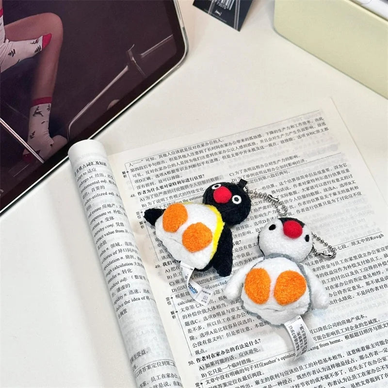 7CM Kawaii Pingu Pendant Plush Doll Cute Cartoon Doll Keychain Pendant Pen Cap Protective Cap Stationery School Supplies Gift