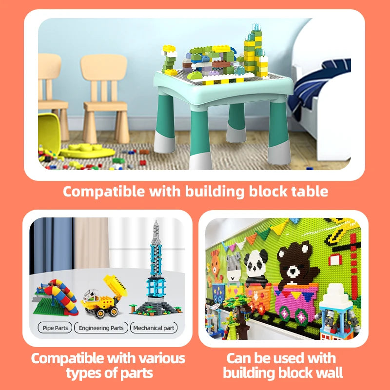 Colorful DIY Large Particle Building Block Toys Bulk Bricks Base Plates Compatible With Duplo Kids Educational Toys For Children