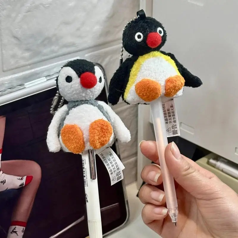 7CM Kawaii Pingu Pendant Plush Doll Cute Cartoon Doll Keychain Pendant Pen Cap Protective Cap Stationery School Supplies Gift