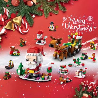 Christmas Decoration Christmas Advent  Surprise Blind Box Christma Building Blocks Sets Santa Claus Toy Set Children’S Gifts