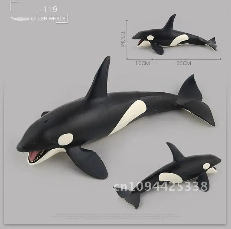 Simulation Marine Animal Big Shark Whale Figure Beluga Megalodon Educational Model Toy For Kids