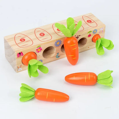 Kids Shape Matching Puzzle Toys Montessori Educational Learning-Toys Baby Carrot Harvest Games Wooden Toy Sorters For Children