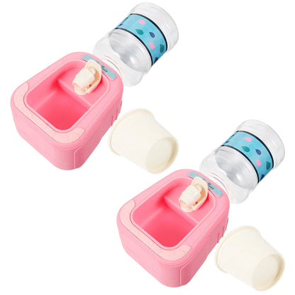 2 Pcs House Mini Fun Water Dispenser Play Miniature Food Scene Props Model Cute Plastic Tiny Fountain Toy Child Little for