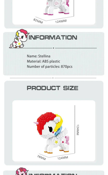 TOKIDOKI Unicorn High Difficulty Decompression Building Blocks Toys Particle Assembling Toys Puzzle Creative Ornaments