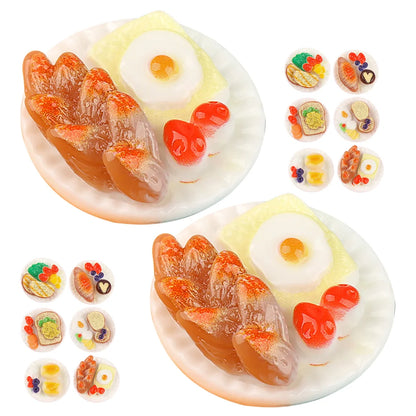 24 Pcs Simulated Food Toys Resin Fake Ornament Miniature Play House Decorations Dessert Model