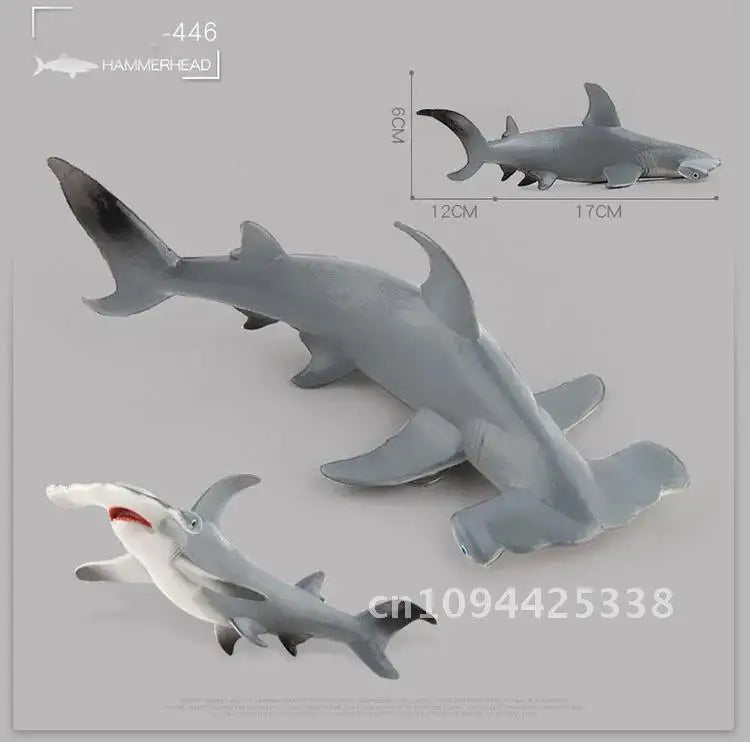 Simulation Marine Animal Big Shark Whale Figure Beluga Megalodon Educational Model Toy For Kids