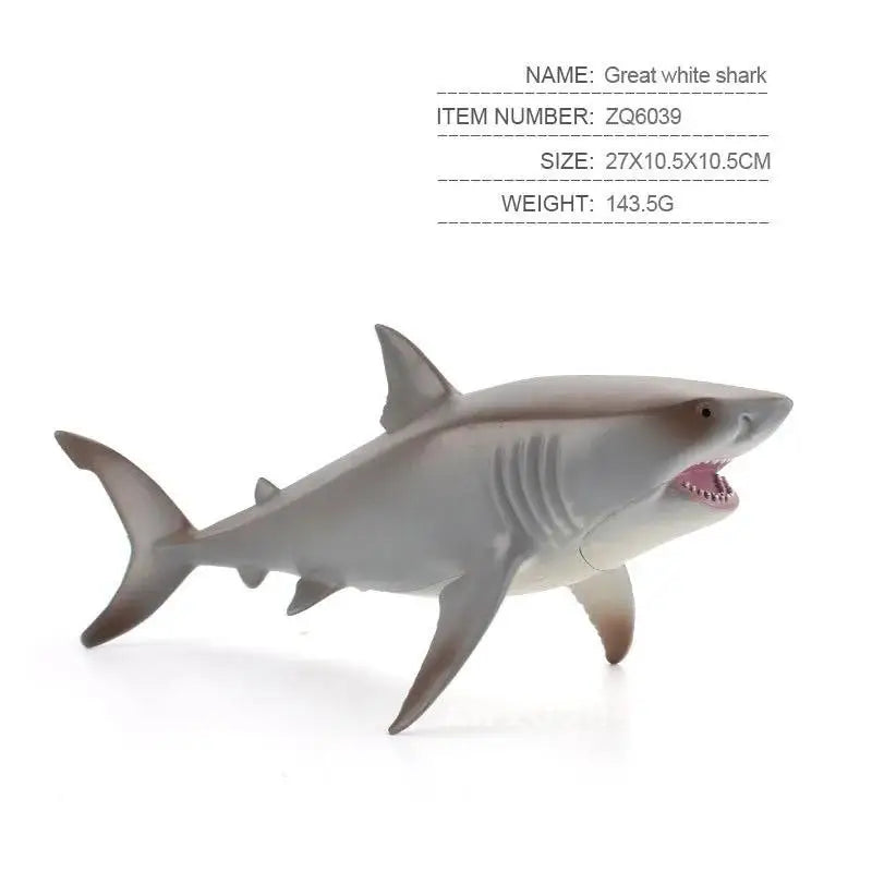 Simulation Marine Animal Big Shark Whale Figure Beluga Megalodon Educational Model Toy For Kids