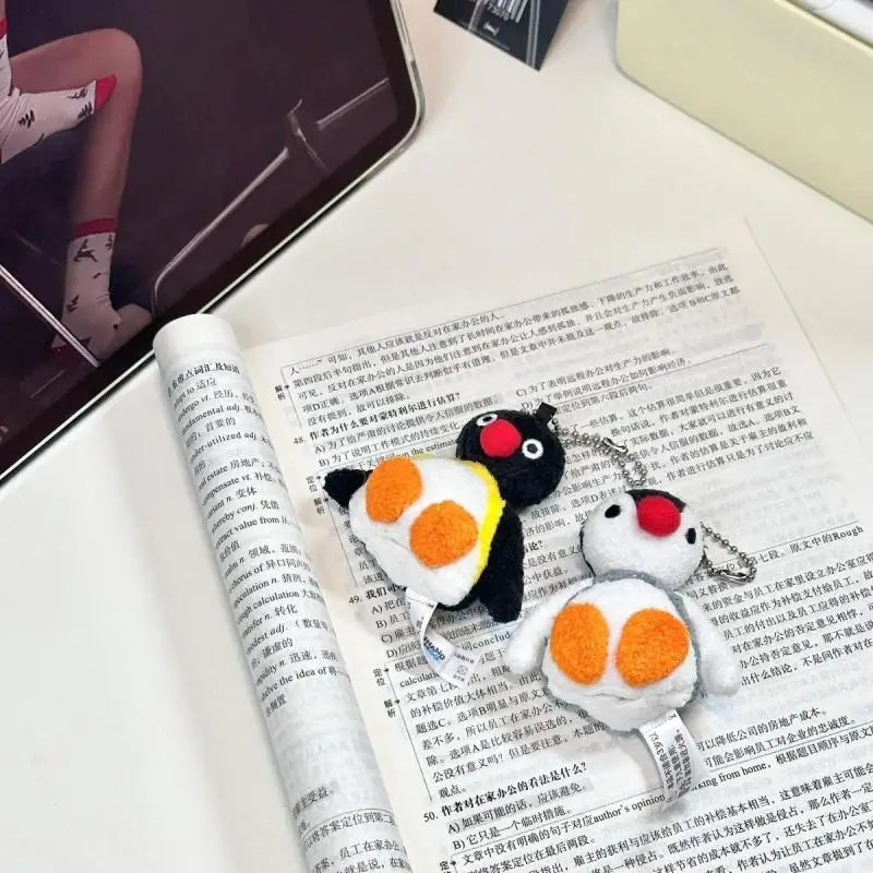 7CM Kawaii Pingu Pendant Plush Doll Cute Cartoon Doll Keychain Pendant Pen Cap Protective Cap Stationery School Supplies Gift