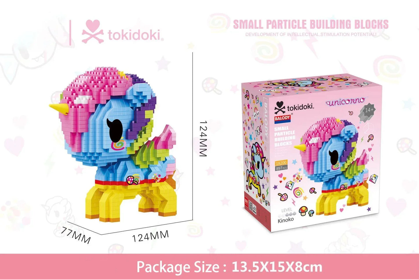 TOKIDOKI Unicorn High Difficulty Decompression Building Blocks Toys Particle Assembling Toys Puzzle Creative Ornaments