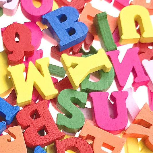 50PCS 15MM Decorative Wooden Letters Colorful Wooden Alphabet Wall Letter Kids Early Education Toys For Home Party