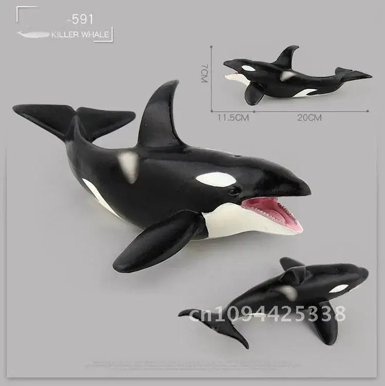 Simulation Marine Animal Big Shark Whale Figure Beluga Megalodon Educational Model Toy For Kids