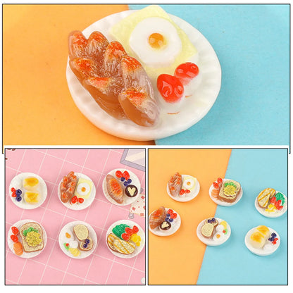 24 Pcs Simulated Food Toys Resin Fake Ornament Miniature Play House Decorations Dessert Model