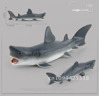 Simulation Marine Animal Big Shark Whale Figure Beluga Megalodon Educational Model Toy For Kids