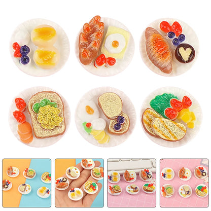 24 Pcs Simulated Food Toys Resin Fake Ornament Miniature Play House Decorations Dessert Model