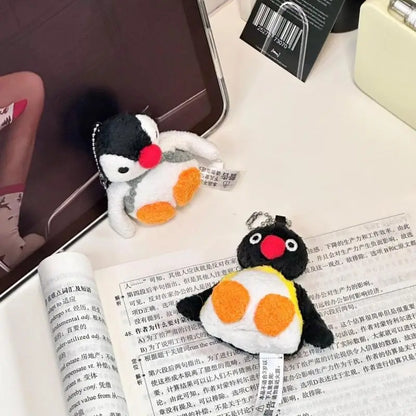 7CM Kawaii Pingu Pendant Plush Doll Cute Cartoon Doll Keychain Pendant Pen Cap Protective Cap Stationery School Supplies Gift